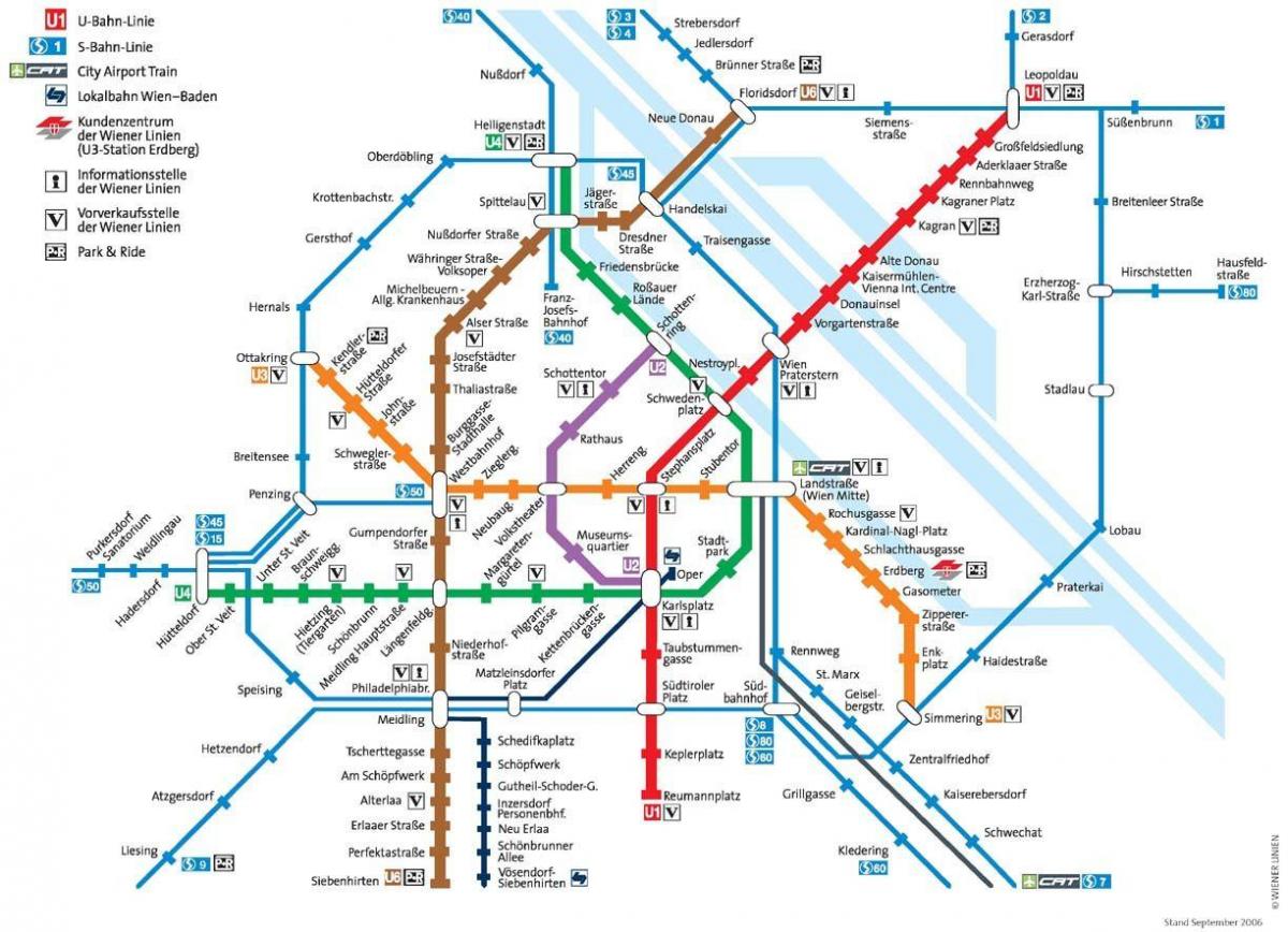 Viena metro mapa a tamaño completo