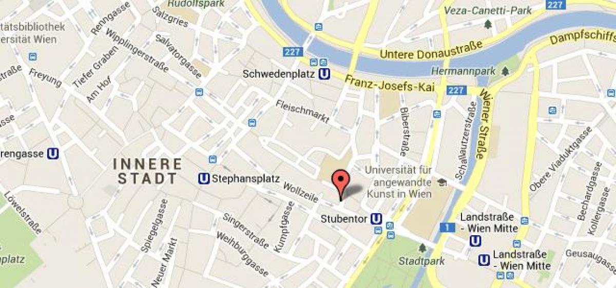 Mapa de stephansplatz Viena mapa