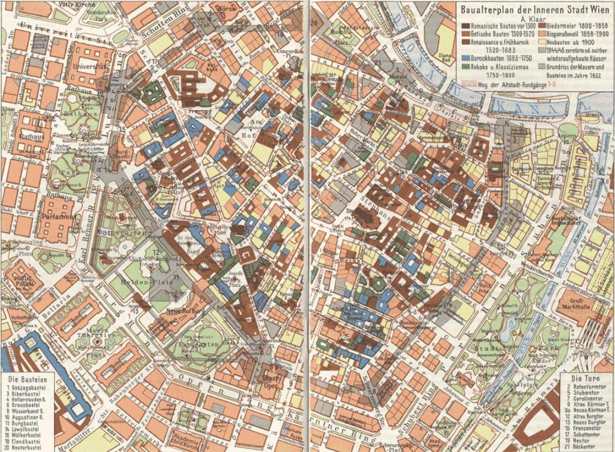Viena cidade vella mapa