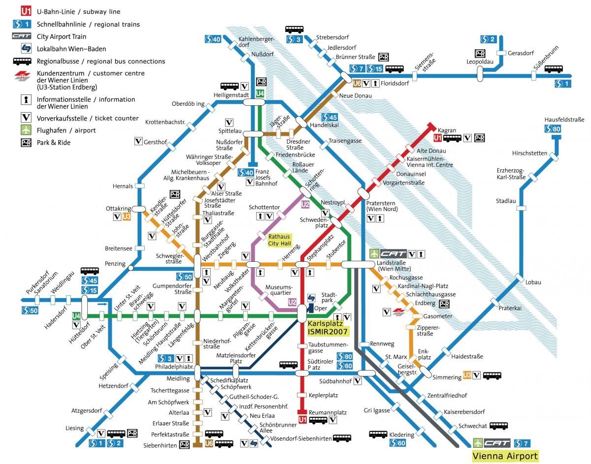 erdberg estación de autobuses de Viena mapa