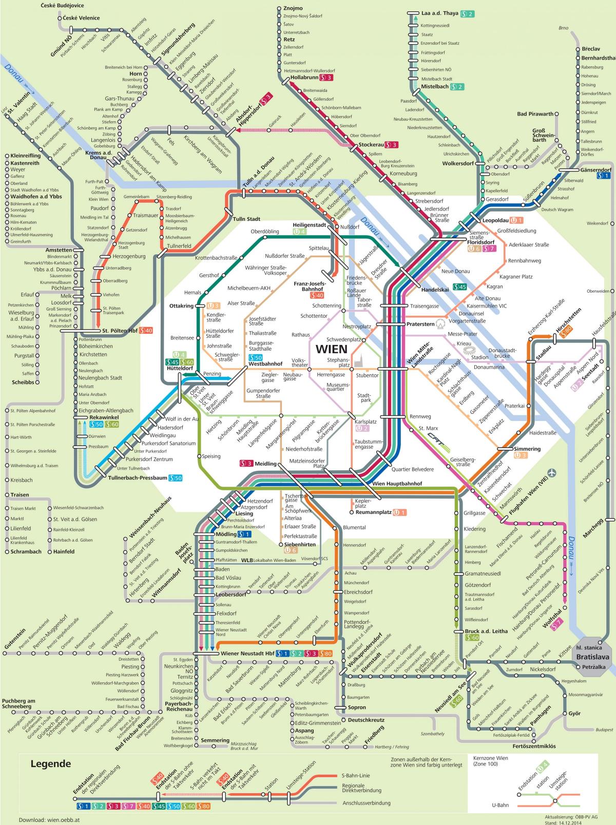 Viena cidade transporte mapa