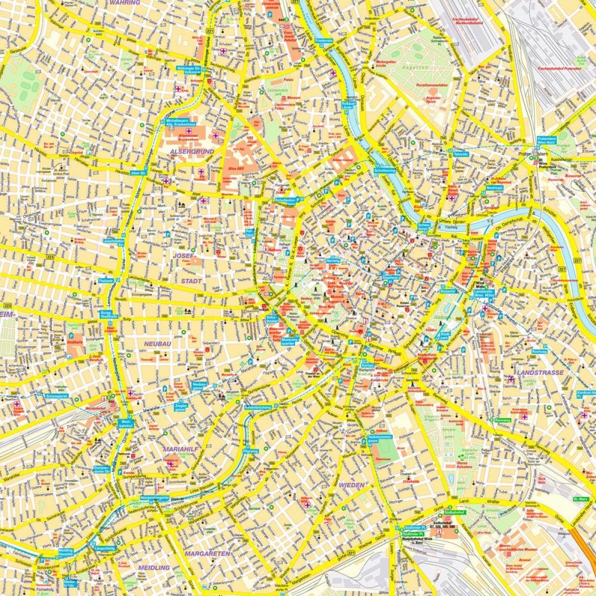 Viena interior da cidade mapa
