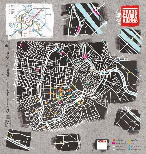 Mapa de rúa de arte de Viena