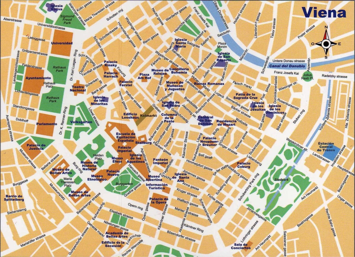 Mapa de rúa central Viena