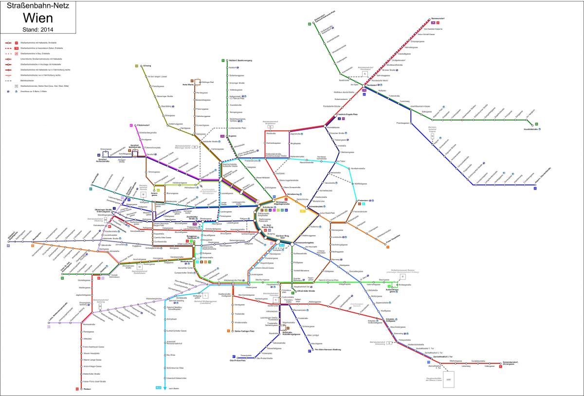 Viena strassenbahn mapa