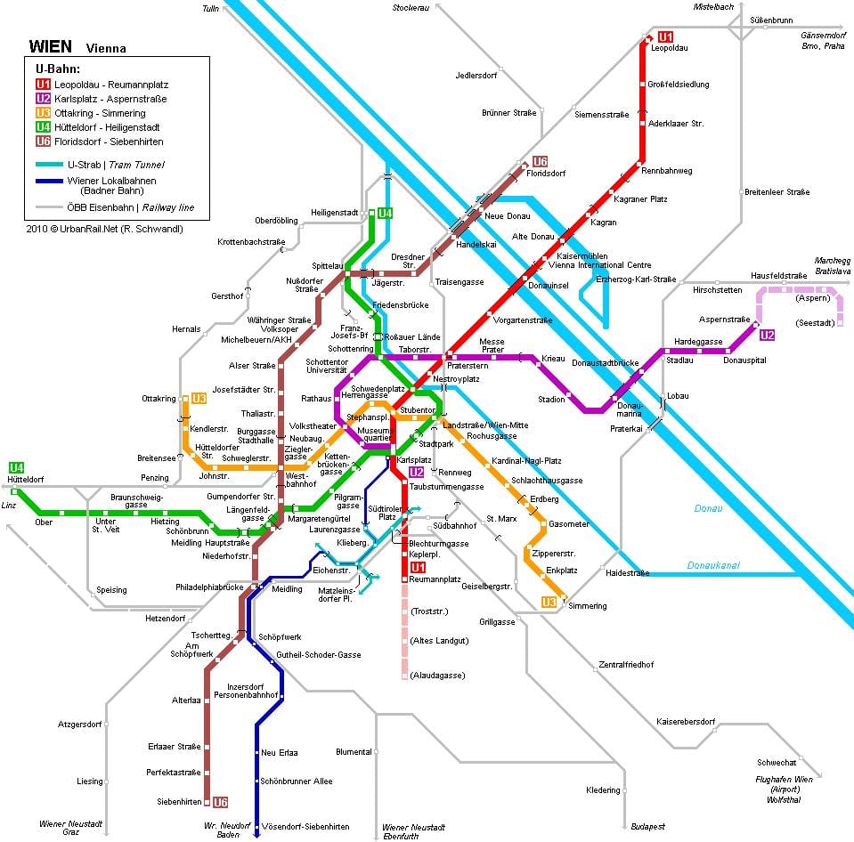 Viena mapa metro hauptbahnhof
