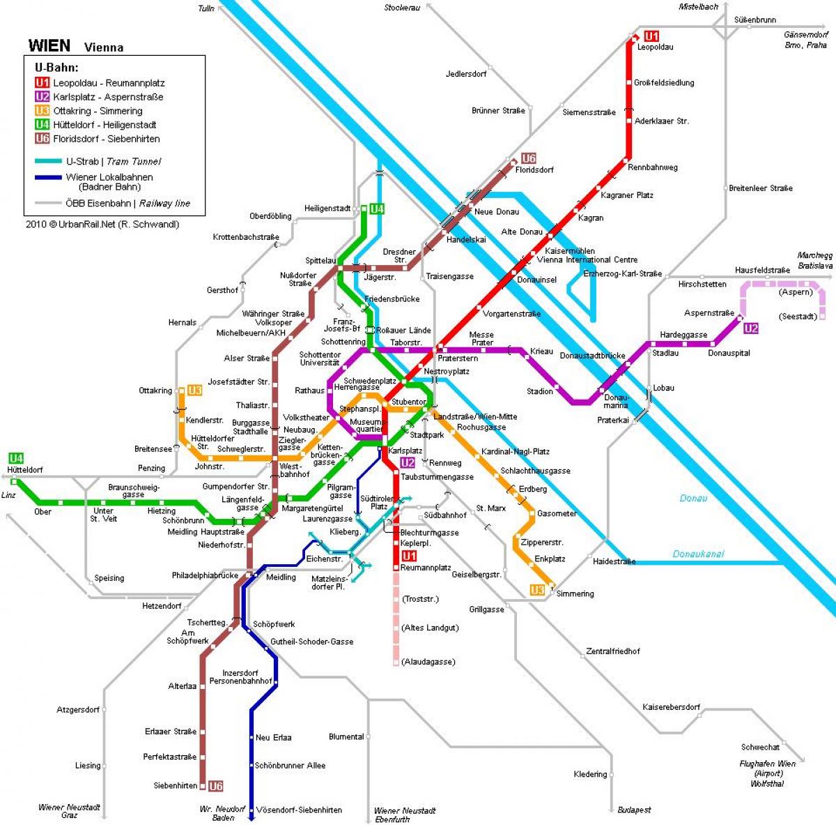 Viena mapa metro hauptbahnhof