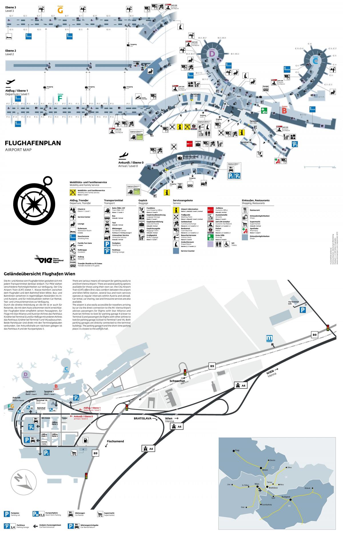 Viena aeroporto partidas mapa