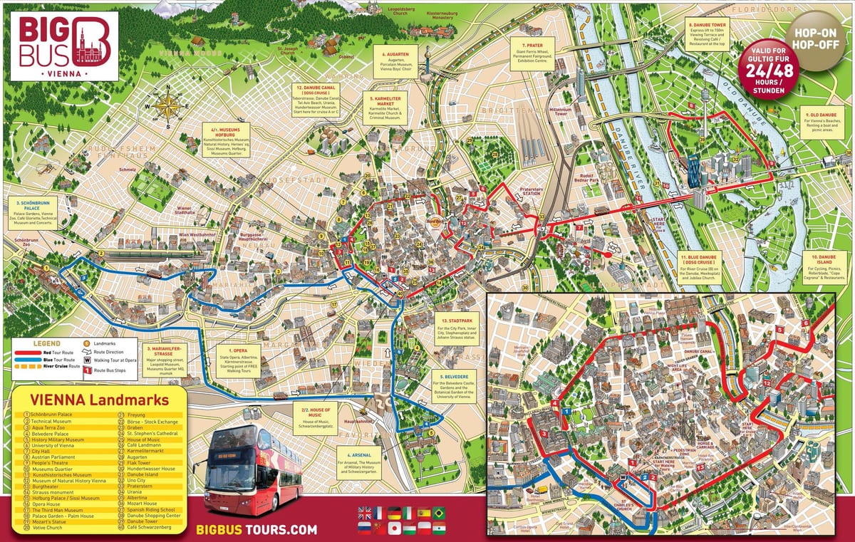 gran paseo de autobuses de Viena mapa