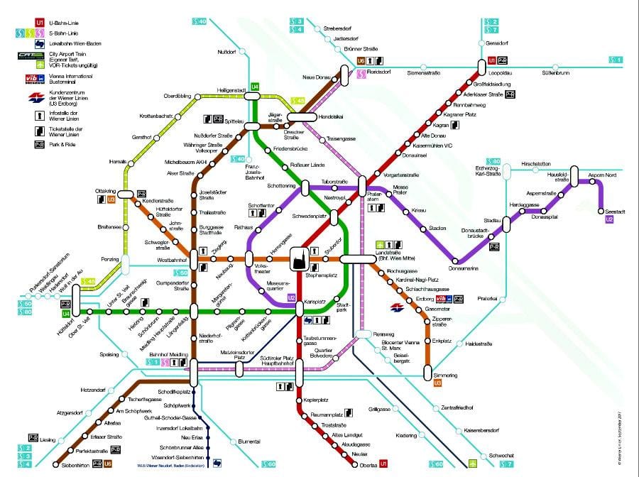 Viena estación de metro mapa