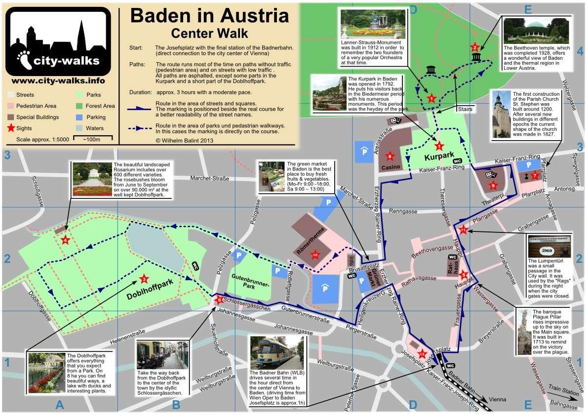 Viena camiñando mapa