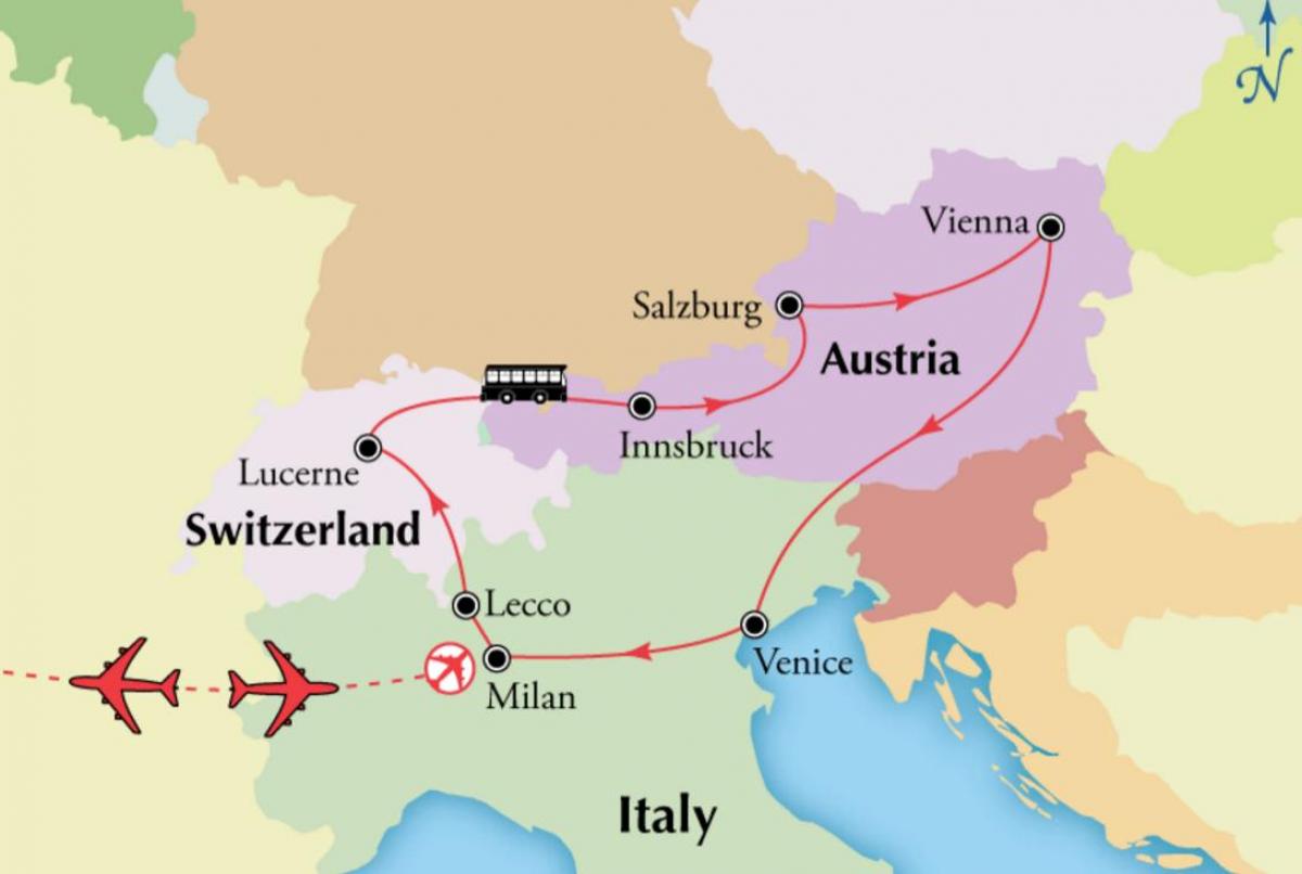 Mapa de Viena switzerlan