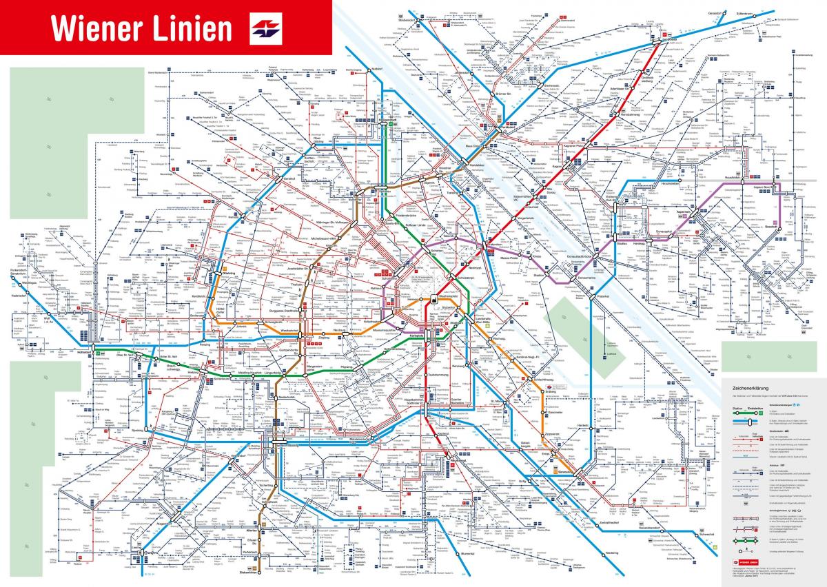 mapa de Viena sistema de transporte público