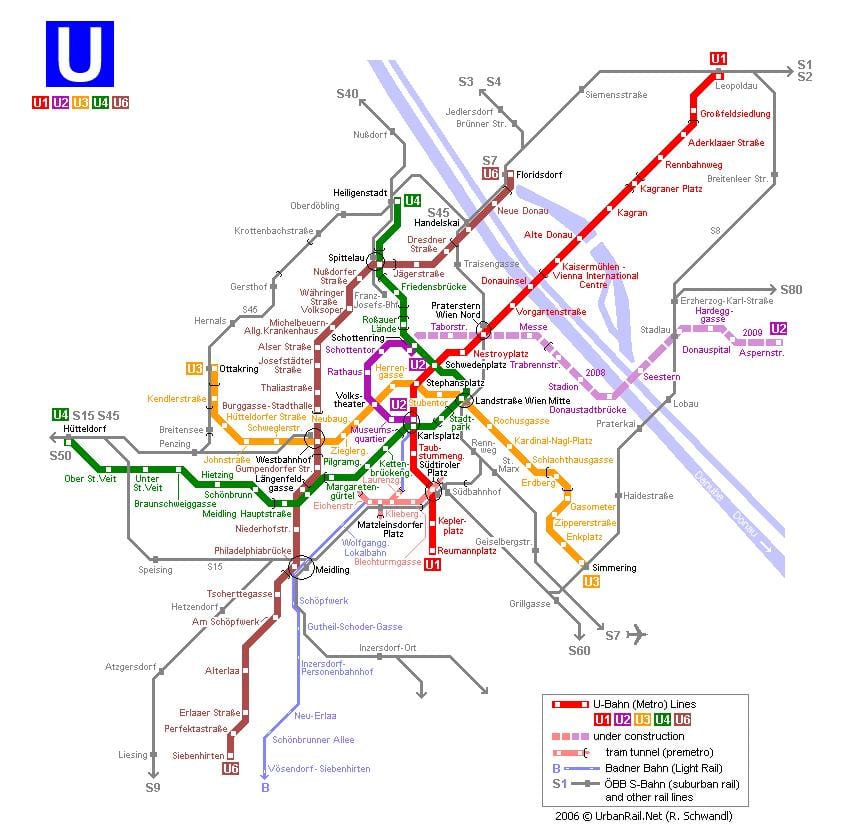 Mapa de Viena tranvía
