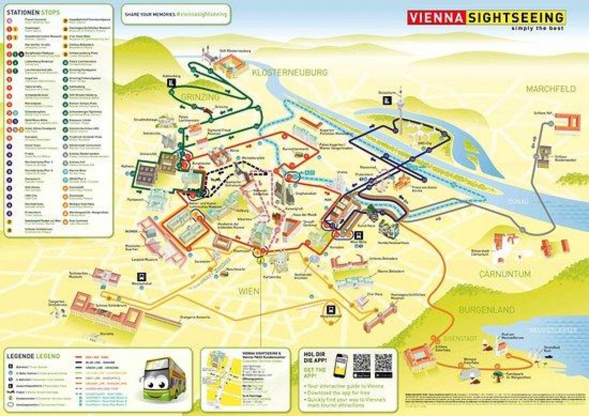 Mapa de Viena de turismo de autobuses