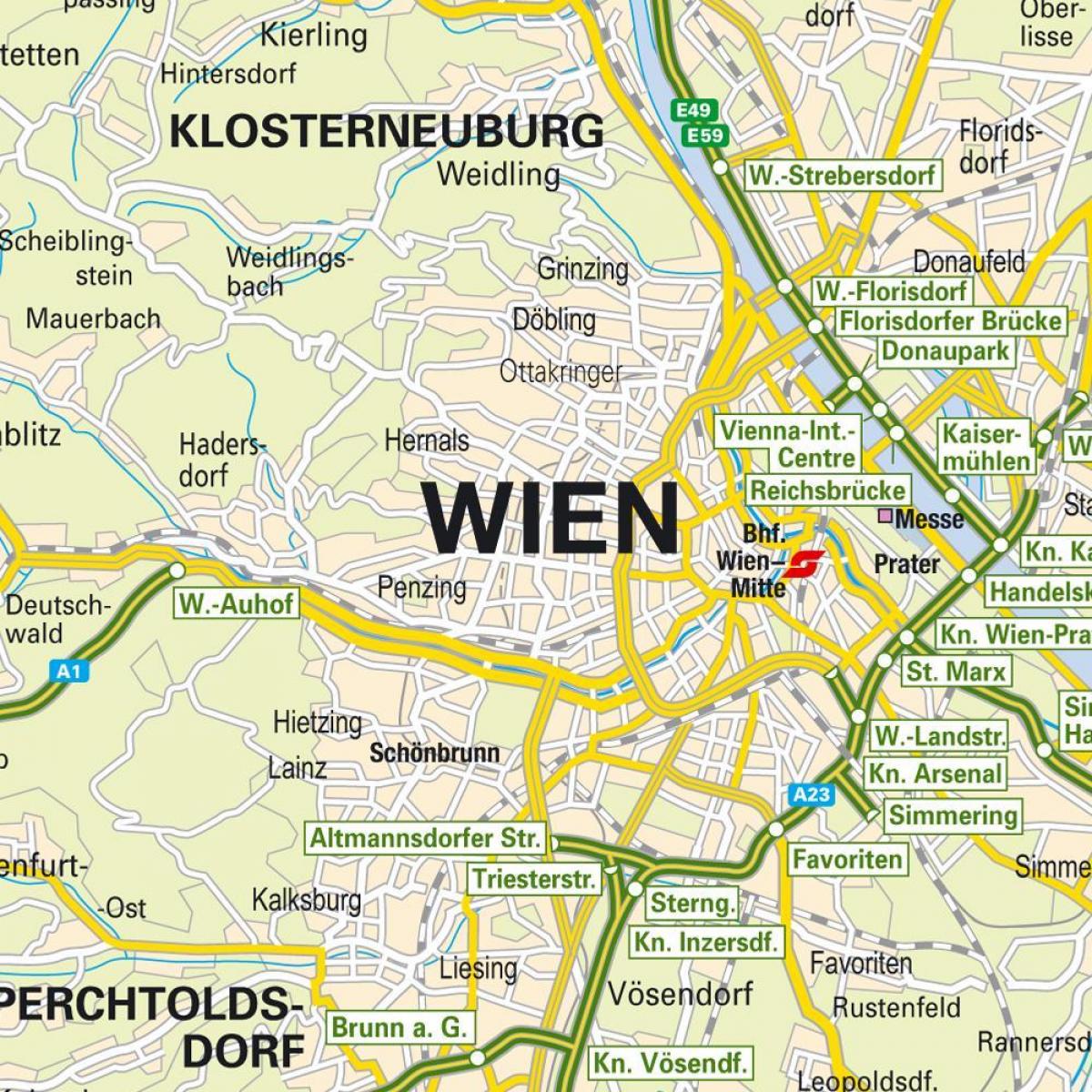 mapa mostrando Viena