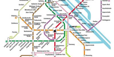 Gato cidade aeroporto tren a Viena mapa