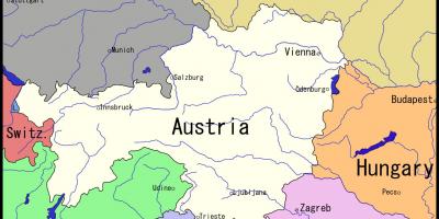 Mapa de Viena e área circundante
