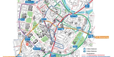 Viena interior da cidade mapa turístico