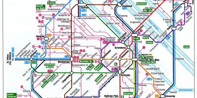 Mapa de Viena, Austria, tren