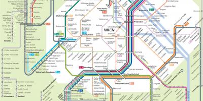 Viena, light rail mapa
