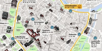 Viena tranvía mapa 2016