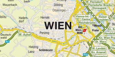 Mapa mostrando Viena