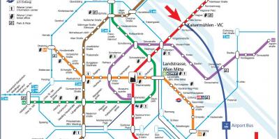 Mapa de Wien mitte estación